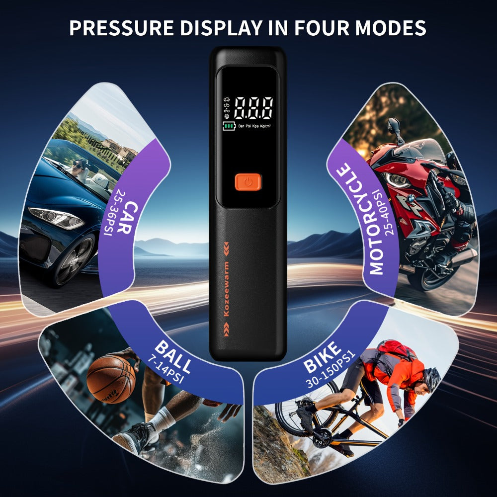 Cordless Tire Inflator Portable Air Compressor – USB-C Rechargeable, Digital Gauge, 3X Fast Inflation for Car Tires, Bikes