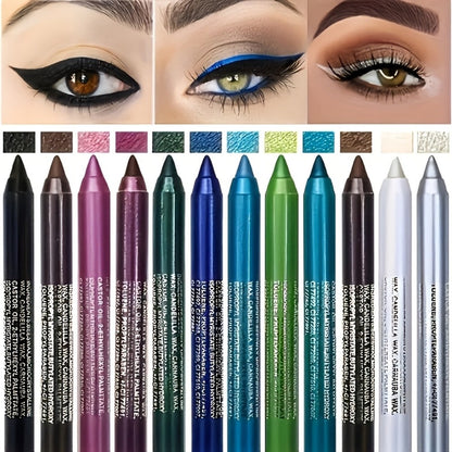 2-in-1 Eyeliner & Eyeshadow Pencil Set 12 Colors Matte Waterproof Smudge-Proof Blendable Eye, for Makeup, Travel and Everyday Vanity Use
