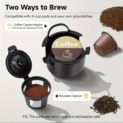 3-in-1 Coffee Machine Single Serve Brewer for K-Cup Pods Ground Coffee and Tea Compact with Reservoir for Kitchen Office Home Dark Blue