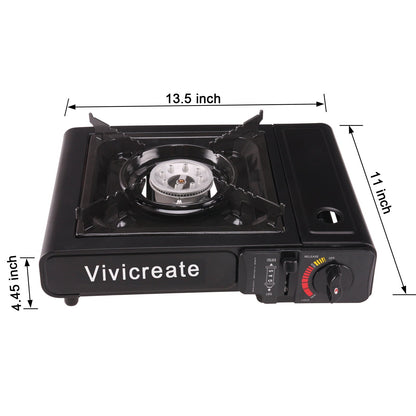 Portable Butane Camping Stove Single Burner – Compact Gas Cooker with Carrying Bag for Outdoor Cooking, Camping, Hiking, Fishing