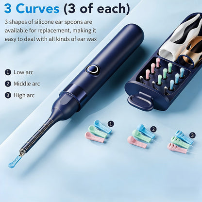 Upgraded 1080P Ear Wax Removal Tool with Camera & Storage Case – LED Light, iOS & Android Compatible, Complete Ear Cleaning Kit