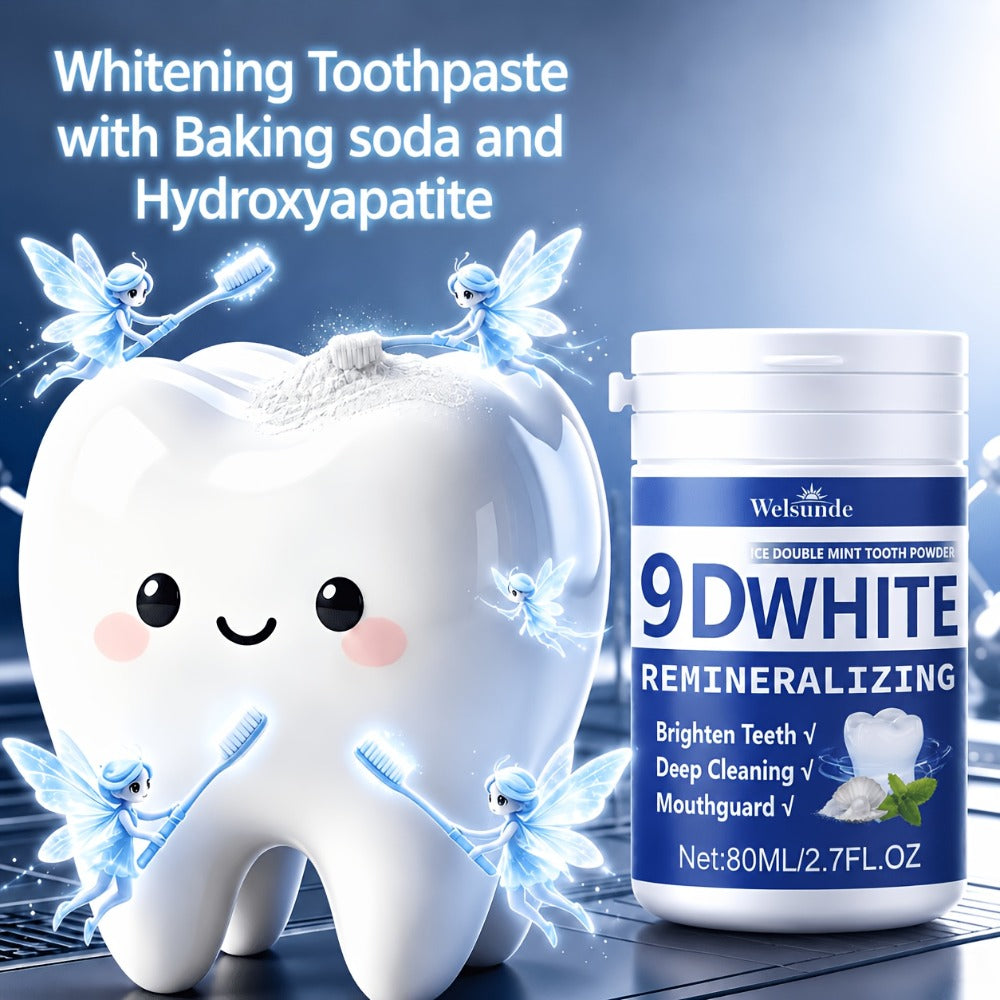 Hydroxyapatite Tooth Powder 2-Pack Remineralizing Fluoride-Free Deep Cleaning Whitening Mint Toothpowder