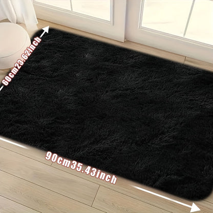 Area Rug Tie-Dye Polyester Plush Mat in Four Colors and Two Machine-Washable Sizes for Indoor Rooms