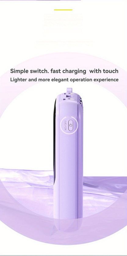 Power Bank 21000mAh Mini with 5W or 22.5W Power Options, Built-In Cable Set and LED Display