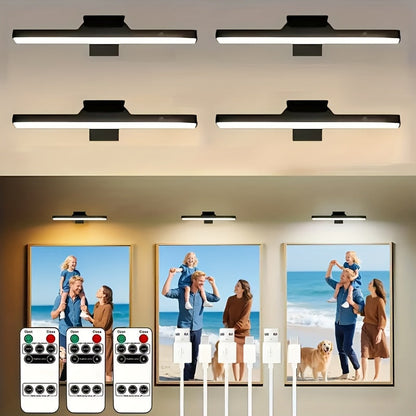 Picture Lights for Wall Battery Operated Rechargeable, Cordless LED Wall Sconce with Remote & 3 Color Temperatures