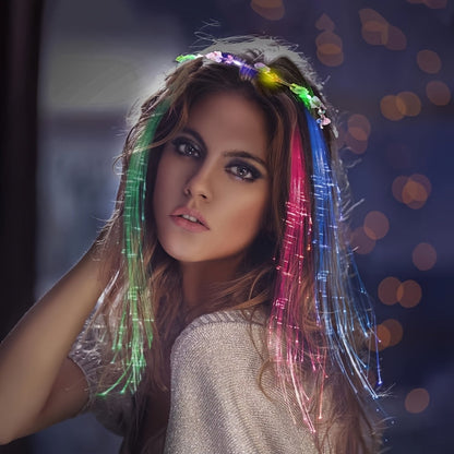 Light Up Flower Crown Headbands 36 Pack Bulk LED Fiber Optic Floral Tiara Glow Party Favors for Women Girls