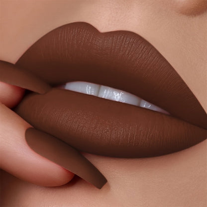 Bear Lip Glaze Set 3 Colors, Cute Bear Packaging Velvet Matte Waterproof Liquid Lipstick in Brown Pink & Red