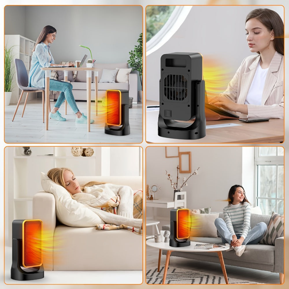 Portable PTC Ceramic Electric Space Heater - Fast Heating, Quiet Operation, Thermostat Control, 3 Fan Speed Settings