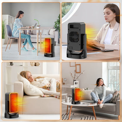 Portable PTC Ceramic Electric Space Heater - Fast Heating, Quiet Operation, Thermostat Control, 3 Fan Speed Settings