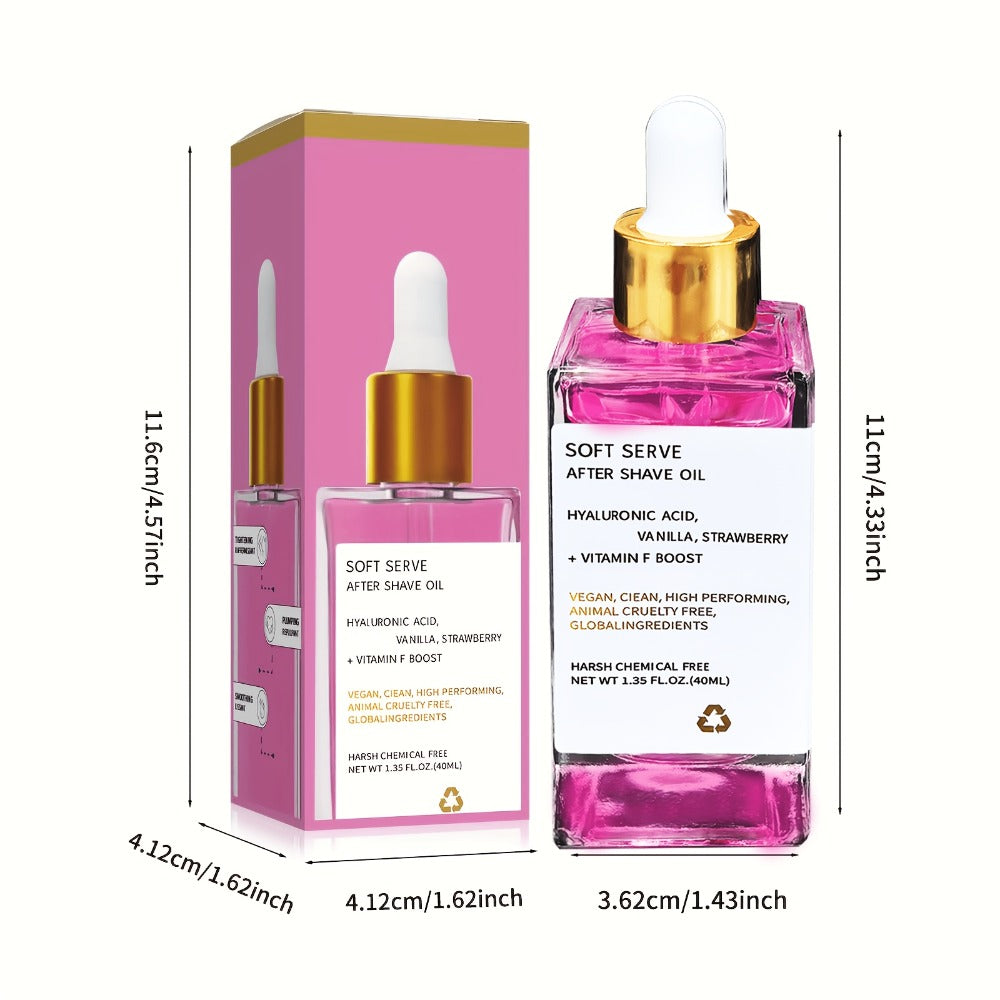 Strawberry Vanilla Beard and After Shave Oil, Two 1.35oz Bottles with Glycerin for Face and Mustache Care