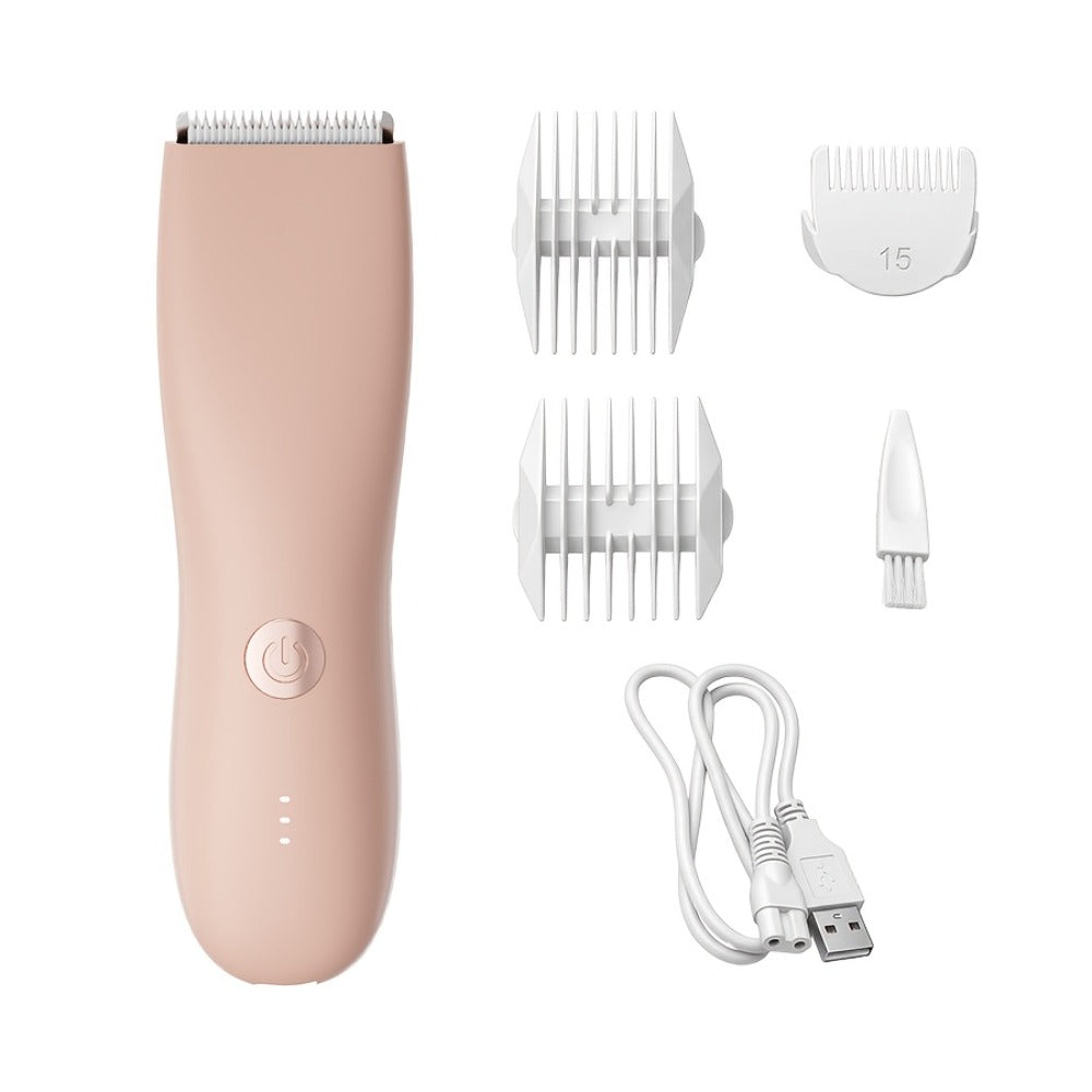 Ceramic-Blade Body Hair Trimmer with IPX6 Rating, Three Guide Guards and Four Color Options