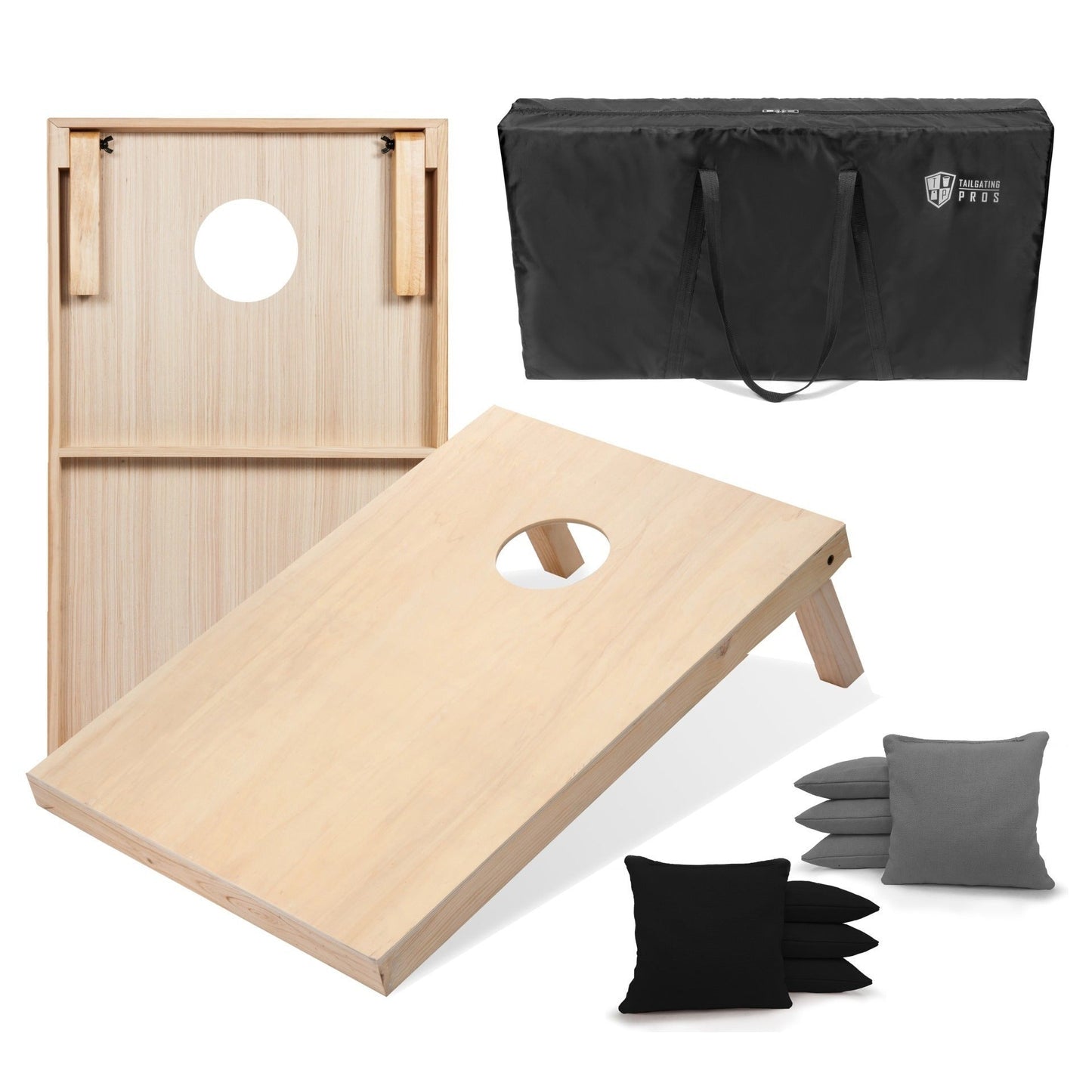 Regulation Cornhole Board Set 4x2 Solid Wood ACA Standard with 8 Bean Bags Carrying Case Tote Outdoor Yard Tailgate Party Game 13 Color
