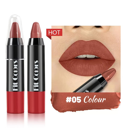 Squalane Crayon Lipstick Set 6 Pcs, Matte & Glossy Lip Pencil with Volumizing Formula, Easy Color Lip Liner for All Skin Types