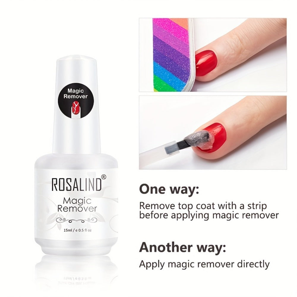 Gel Nail Polish Remover Kit, Formula Removes Gel in 2, 5 Minutes, No Foil or Soaking Needed, Professional
