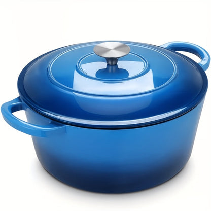 3QT Enameled Cast Iron Dutch Oven with Dual Handles, Fitted Lid and Three Color or Style Options