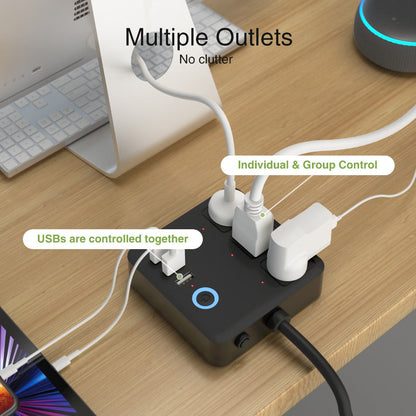 Smart Power Strip WiFi with 3 Individually Controlled Outlets & 3 USB Ports, GHome Surge Protector