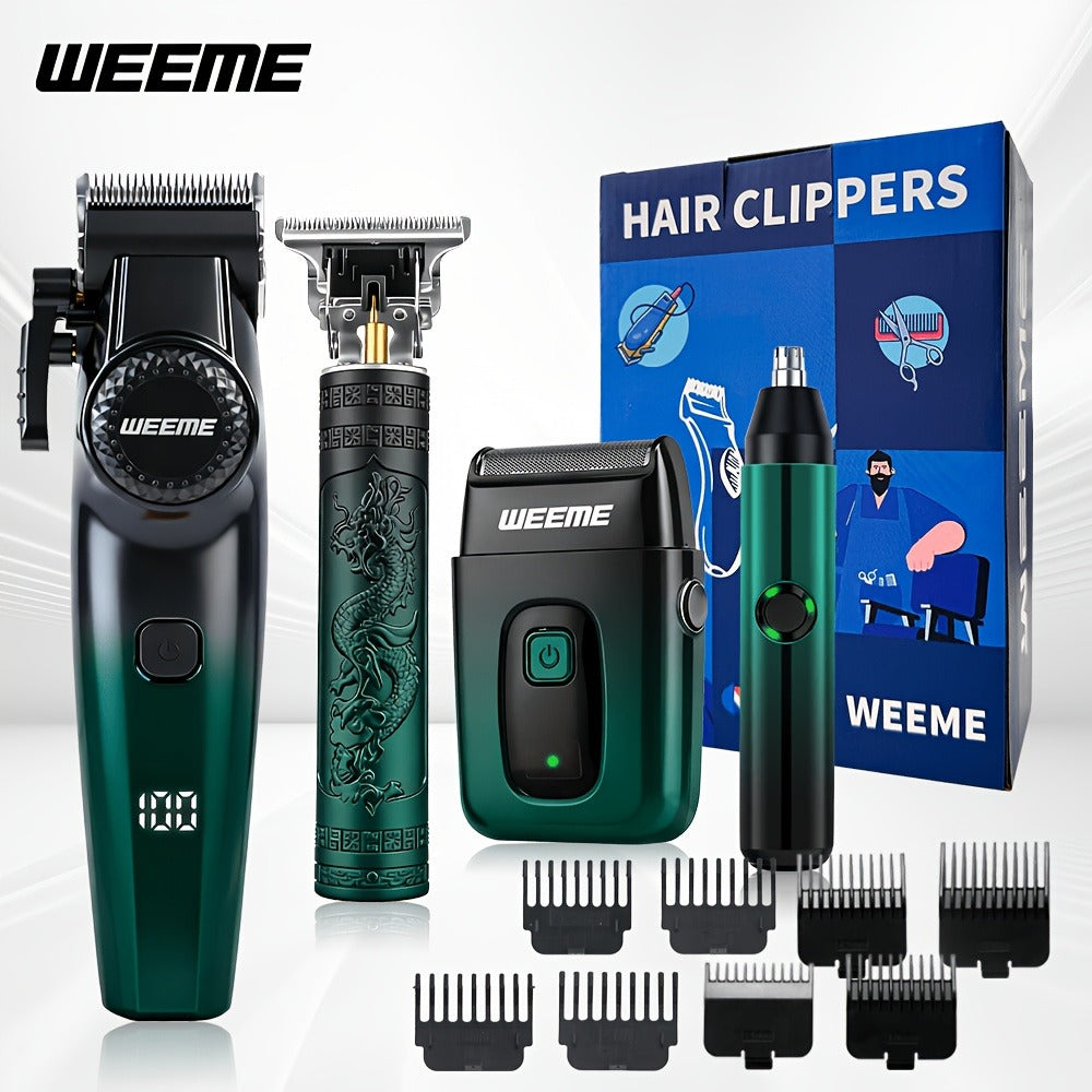 Men's Electric Grooming Kit 4-in-1 – Hair Clipper, Beard Trimmer, Electric Shaver & Nose Hair Trimmer Set, Gradient Design