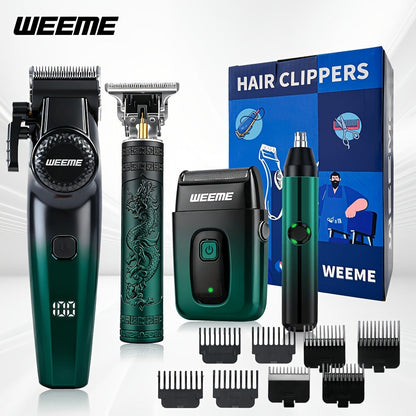 Men's Electric Grooming Kit 4-in-1 – Hair Clipper, Beard Trimmer, Electric Shaver & Nose Hair Trimmer Set, Gradient Design