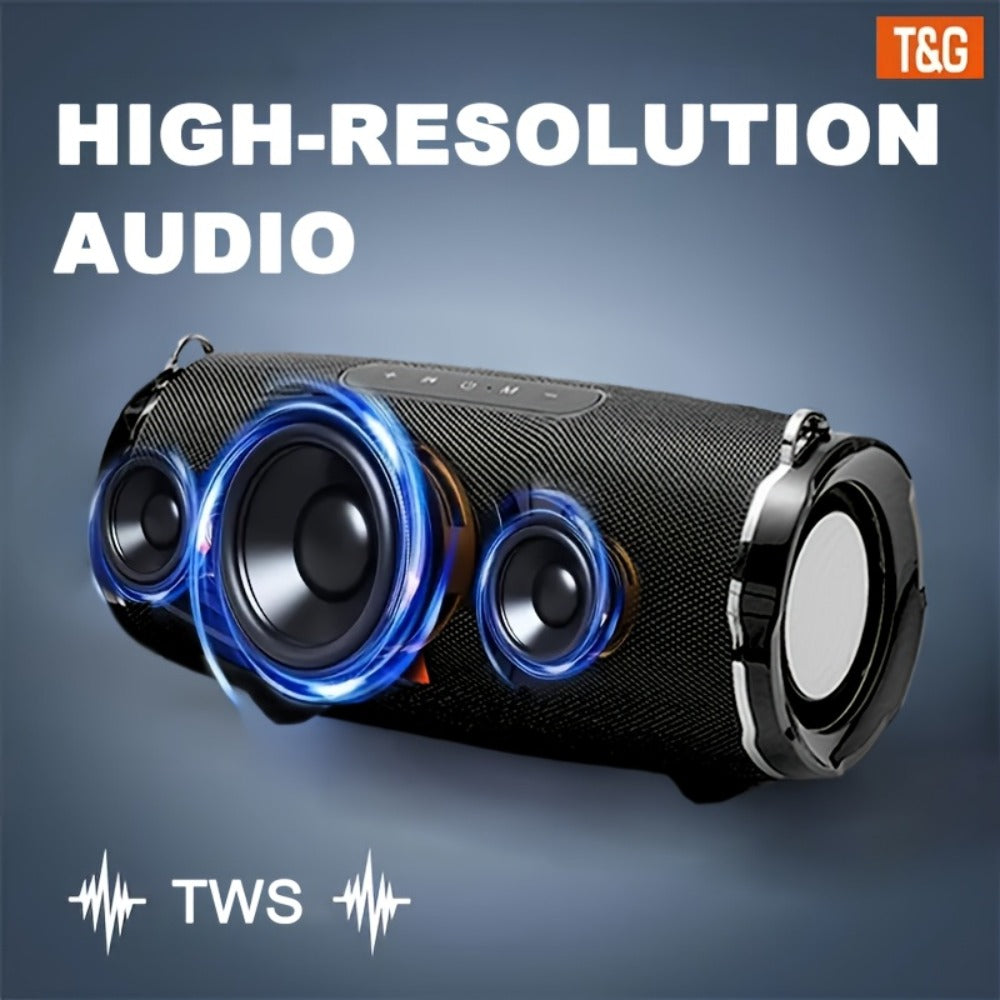 TG187 IPX4 Waterproof Outdoor Bluetooth Speaker | Dual Speakers, 4800mAh Rechargeable Battery, TWS Stereo Pairing