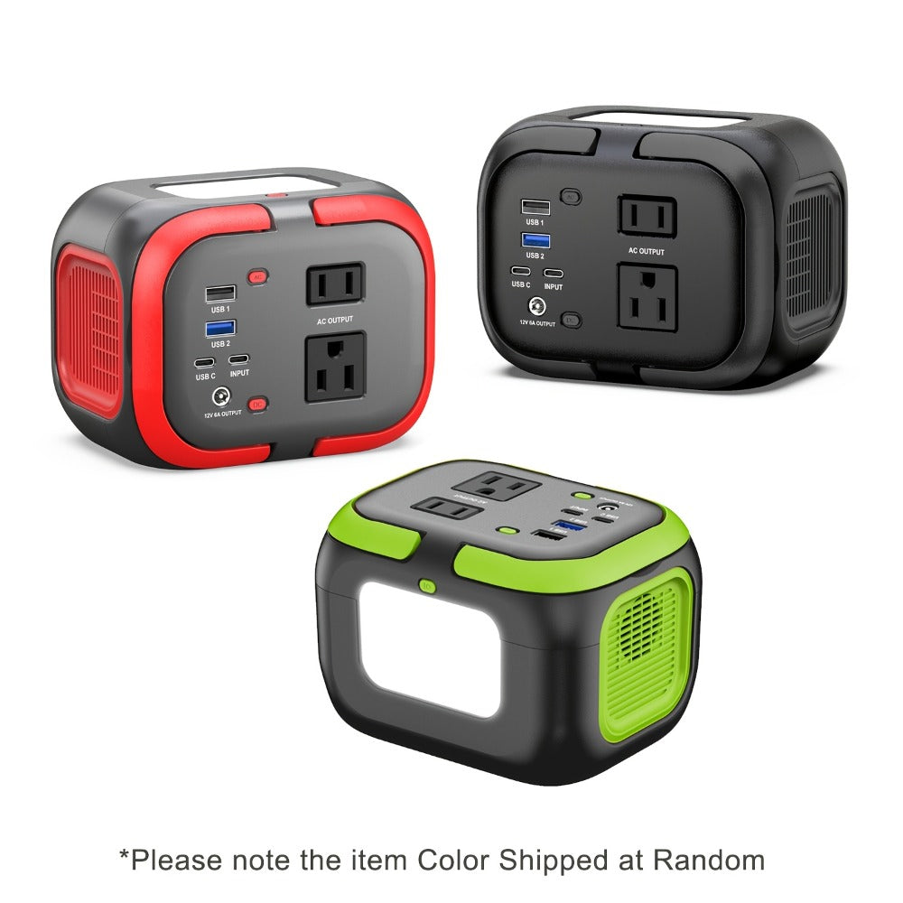 97.68Wh Portable Power Station 120W AC Outlet Power Bank with USB-A USB-C DC Outputs Battery Backup for Camping RV Emergency Home Use Travel