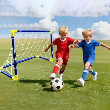 Kids Youth Football Goal Set, 2pcs Portable Easy-Assemble Soccer Goals for Indoor & Outdoor Play