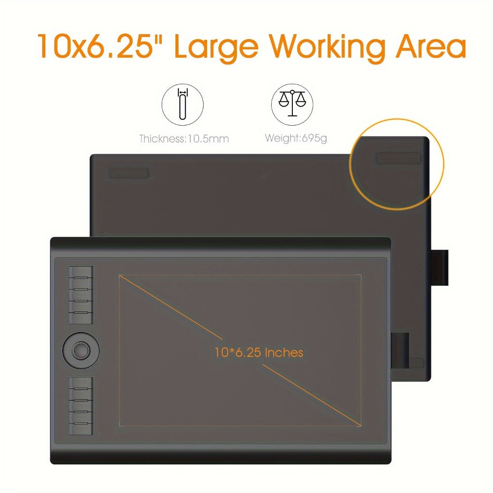 GAOMON M10K Drawing Tablet 8192 Levels Pressure Sensitivity Battery-Free Stylus 10 Programmable for an Everyday Personal Care Routine