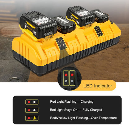 4-Port Dewalt Battery Charger DCB104 12V 20V Max 2 USB Ports for Entryways, Bedrooms and Living Spaces