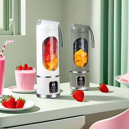 Portable Juicer USB Rechargeable with LED Display - Handheld Personal Blender for Smoothies, Juice & Ice Crush