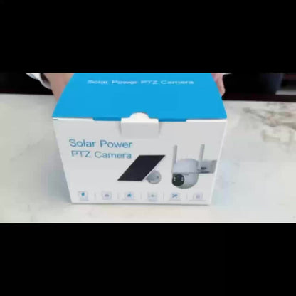 White Solar WiFi Security Camera Set with Two- or Four-Camera Options, Pan-Tilt View and Full-Color Night Vision
