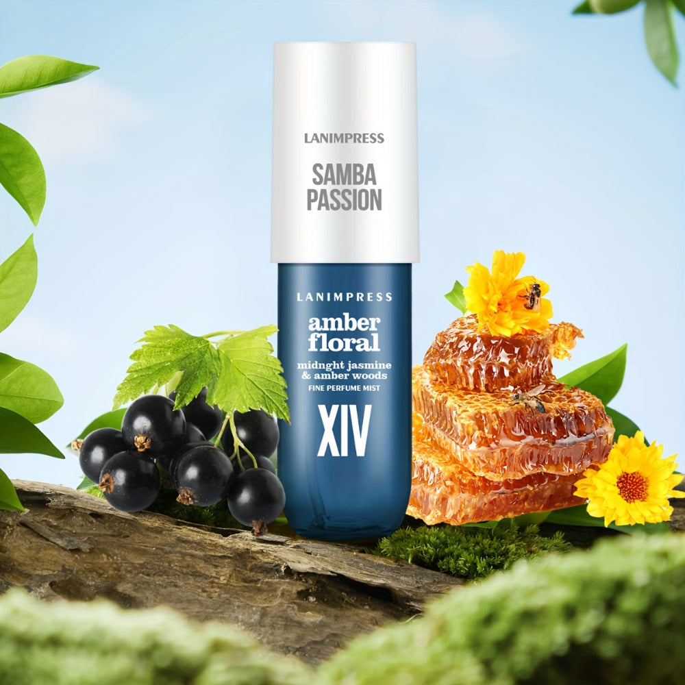 Perfume Mist for Women Samba Passion 3oz Amber Floral Body Hair Fragrance Spray Long Lasting Travel Size Daily Wear Date Night Gift for Her