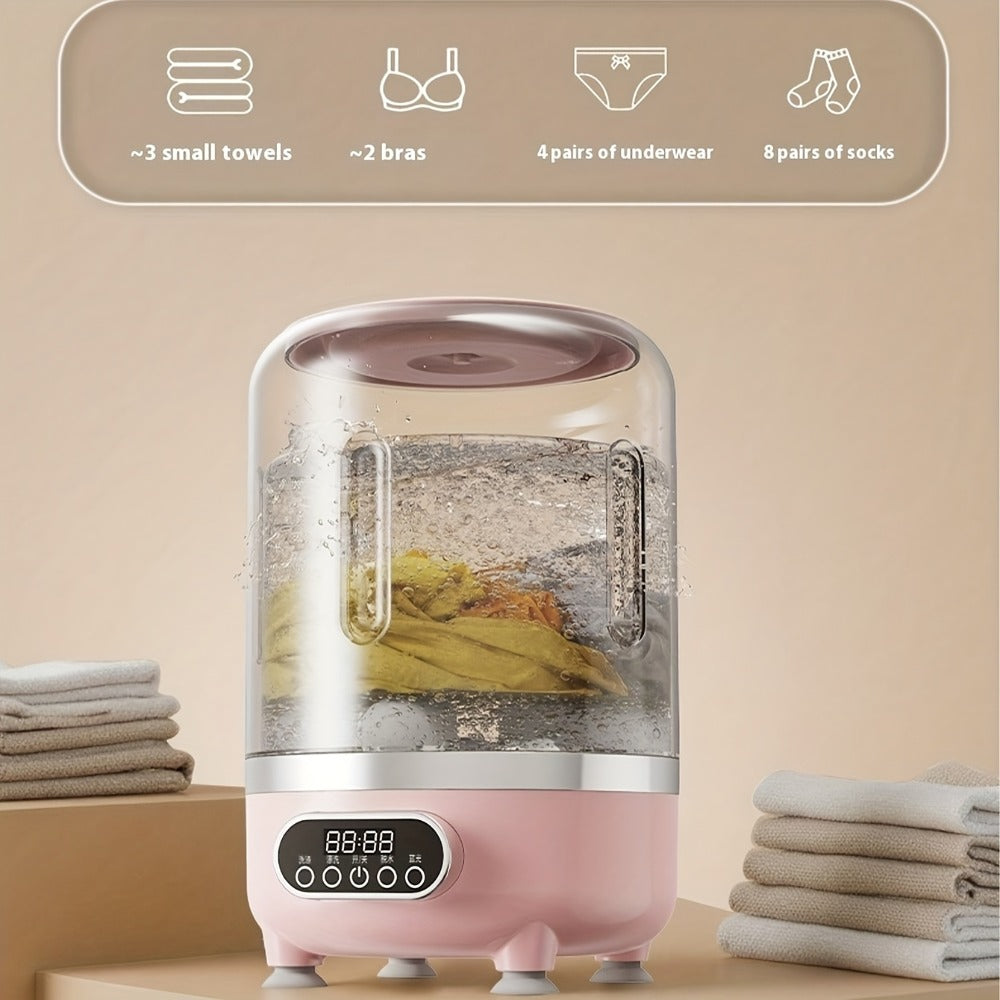 Portable Mini Washing Machine Wash & Dry All-in-One, Blue Light, Flexible Drainage for Entryways, Bedrooms and Living Spaces