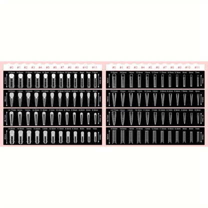 Poly Gel Nail Extension Form Kit – 192pcs Dual Forms, 96pcs Reusable Pads, 8 Shapes Acrylic Mold, Brush Pen