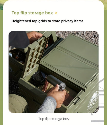 Foldable Storage Box Car Trunk Organizer – Large Capacity Collapsible Plastic Bin with Lid for Camping, Outdoor, Home & Vehicle Use
