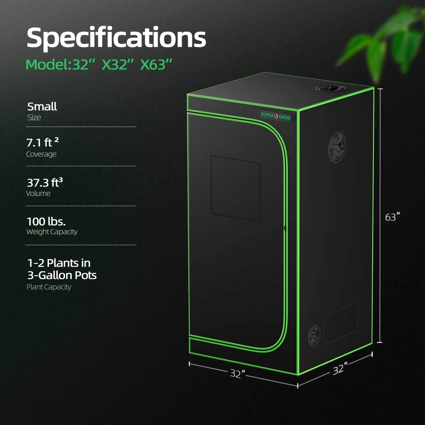 ALPHAGROW Grow Tent Greenhouse Portable 2X2/3X3/4X2/4X4 Ft High Reflective 1680D Mylar Canvas for Garden, Patio and Yard Use