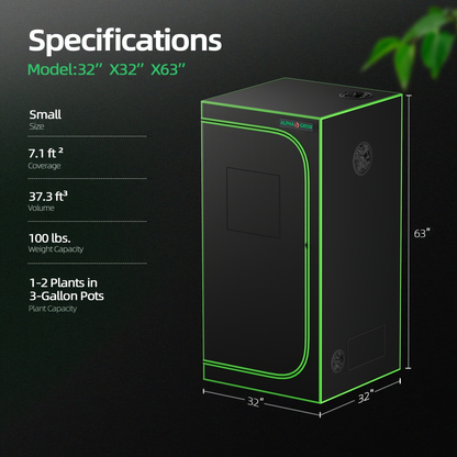 ALPHAGROW Grow Tent Greenhouse Portable 2X2/3X3/4X2/4X4 Ft High Reflective 1680D Mylar Canvas for Garden, Patio and Yard Use