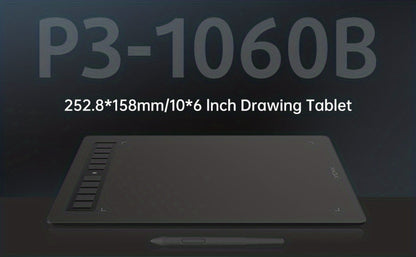 XENX Graphics Drawing Tablet 10 x 6.22 Inch, 8192 Pressure Sensitivity Battery-Free Passive Stylus