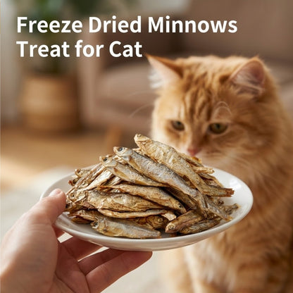 Freeze Dried Whole Minnow Cat Treats – High Protein Fish Bites for Cats, Dogs, Turtles & Reptiles | Natural Freshwater Fish Snacks