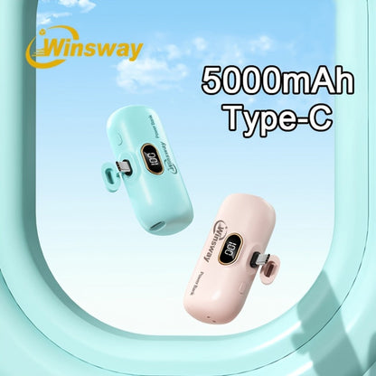 Winsway 5000mAh Mini Portable Charger Type-C Metal Plug with LED LCD Display for an Everyday Personal Care Routine