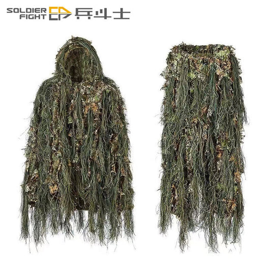 Leaf Camouflage Ghillie Cloak – Lightweight Camo Suit for Hunting, Bird Watching, Wildlife Photography, Tactical Training & Halloween