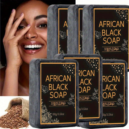 African Black Soap Bar 3-Pack 100g Each with Shea Butter & Coconut Oil – Deep Cleansing Moisturizing Face & Body Wash