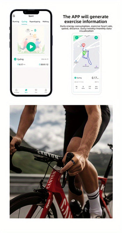 Health Monitoring Smart Ring with Heart Rate HRV Sleep Tracking, Steps Calories Body Temp & Menstrual Cycle – Bluetooth 5.3, iOS & Android
