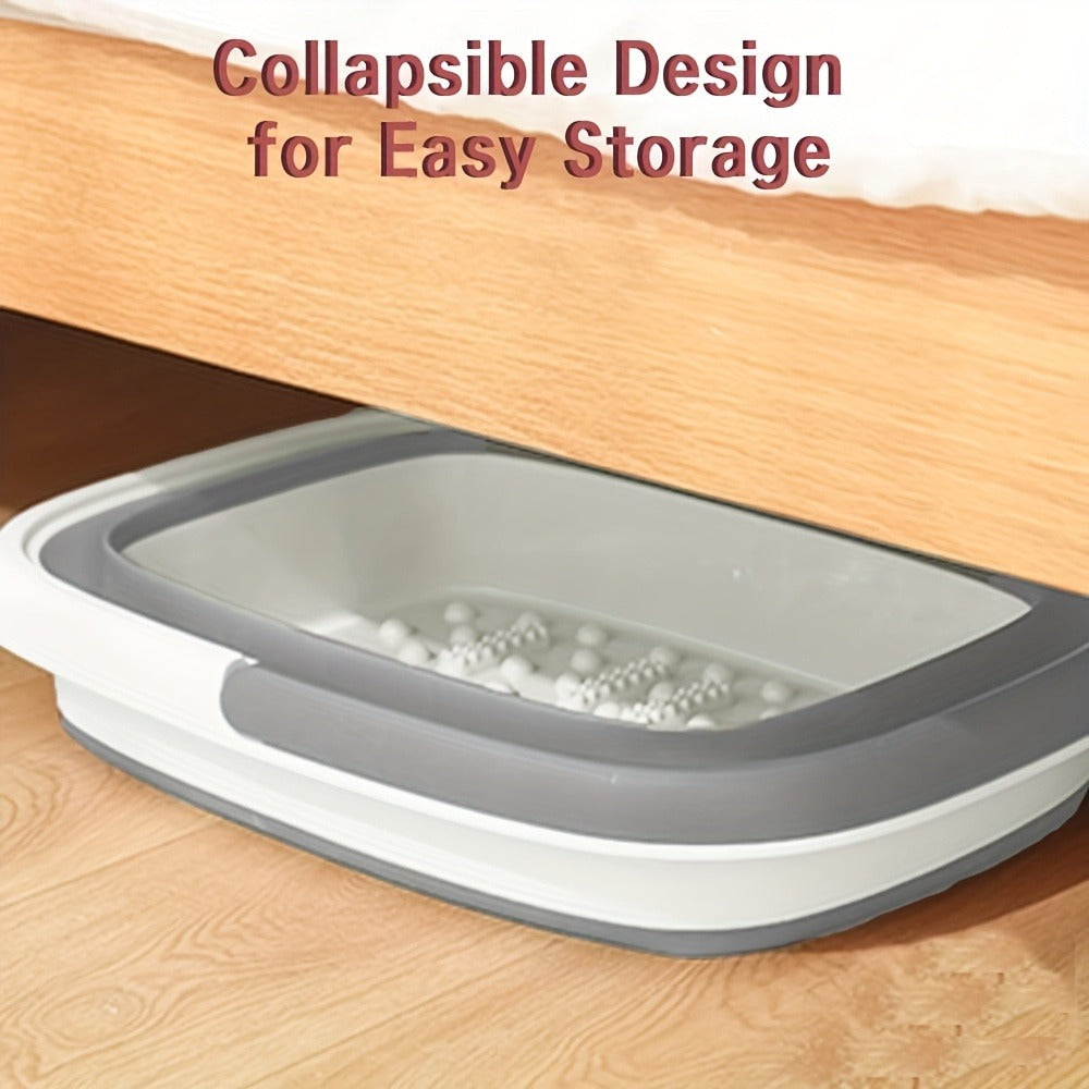 Foldable Foot Bath Tub Collapsible Foot Soak Basin 3.96 Gallon with Carry Handle Portable Pedicure Soaking Tub Space-Saving Easy Clean
