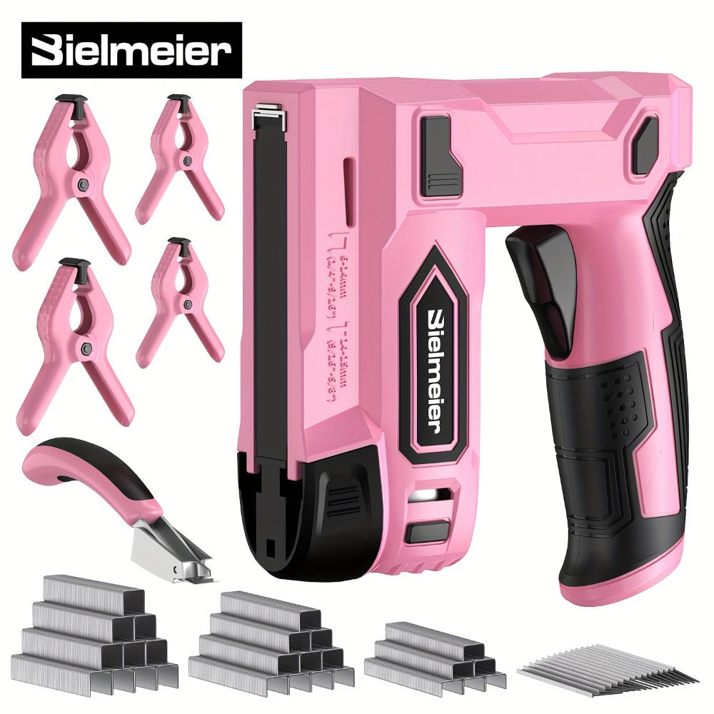 Cordless Stapler Brad Nailer 2-in-1 4V / 20V No Compressor, with Battery, Charger & 1600pcs Nails & Staples