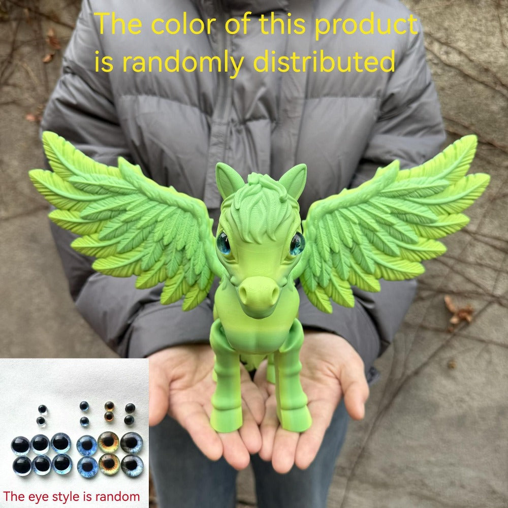 Pegasus Flying Horse Figurine Articulated 3D Printed, Large Poseable Mythology Fantasy Sculpture 10 Color Styles