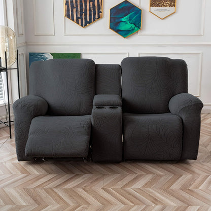 Sofa Cover Big-Leaf Jacquard High-Stretch Recliner Slipcover for 1, 2 or 3 Seats and Console Loveseats