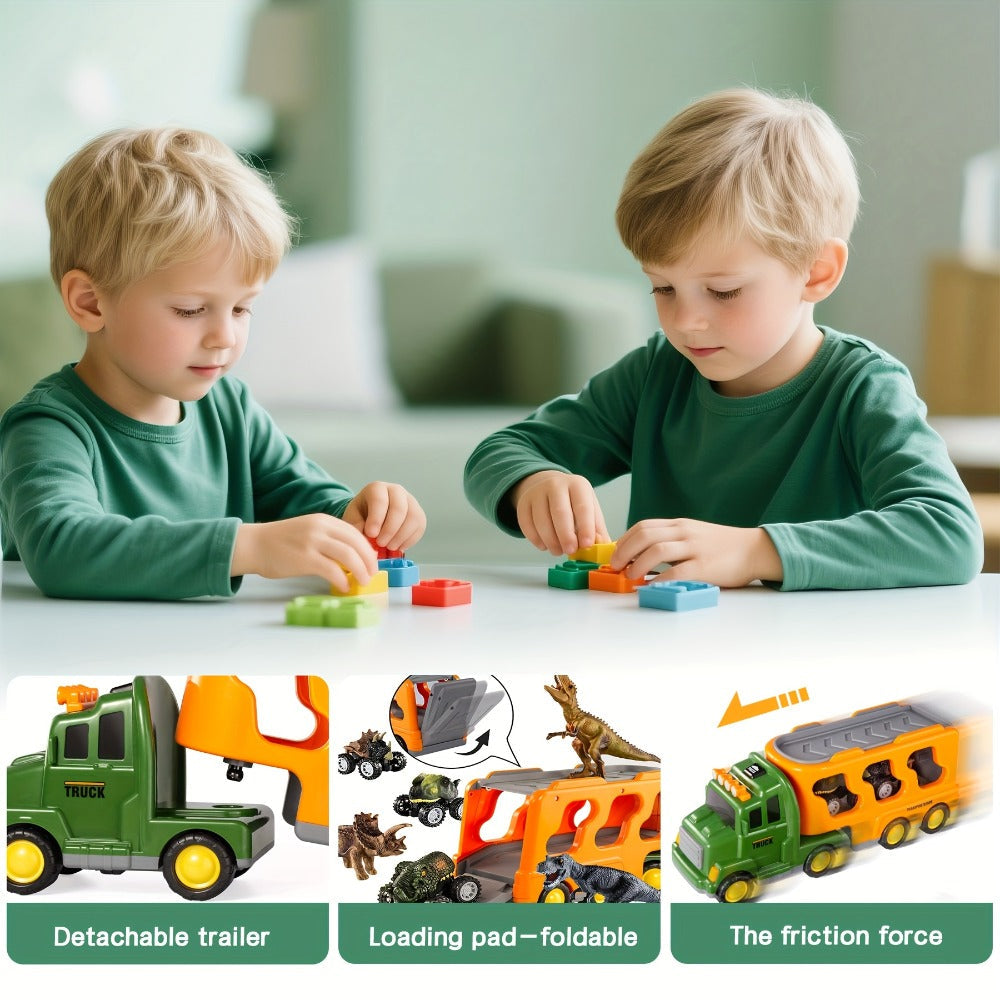 Dinosaur Transport Truck Toy Set with Lights & Sounds with the Listed Color, Size or Set Options for Everyday Use