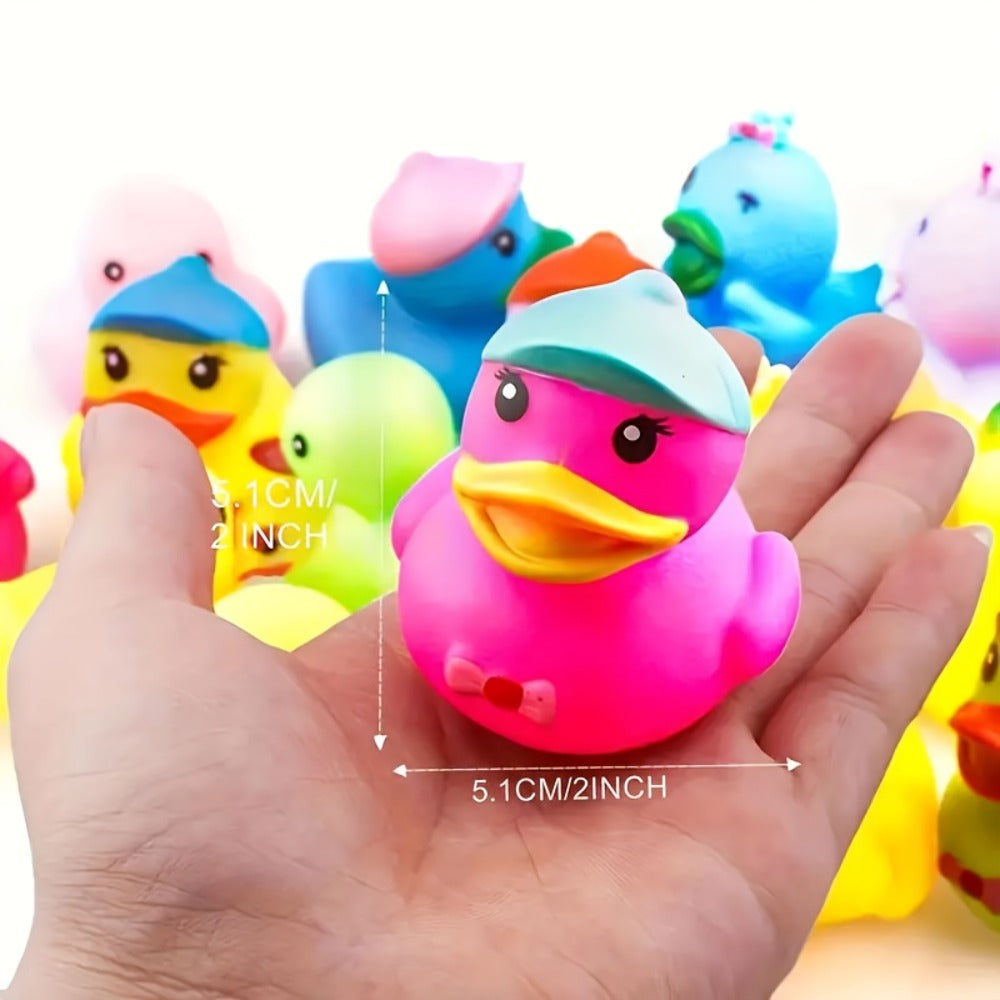 Mini Rubber Ducks Bulk Set, 2" Floating Bath Toy Variety for Kids, Cute Assorted Ducks for Bath Time