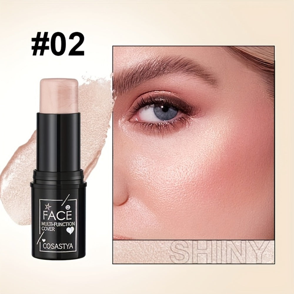 Blush Stick Makeup Set 6 Piece, 3-in-1 Waterproof Blush Eyeshadow Touch-Up Sticks, All-Day Glossy Shimmer