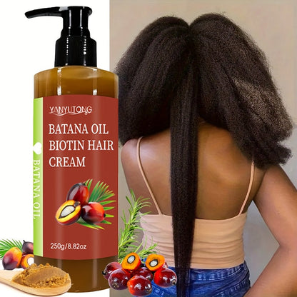 Unrefined Batana Oil Cream 250g with Squalane & Shea Butter – Honduras Deep Moisturizing Hair Treatment, Repairs Dry Damaged Hair