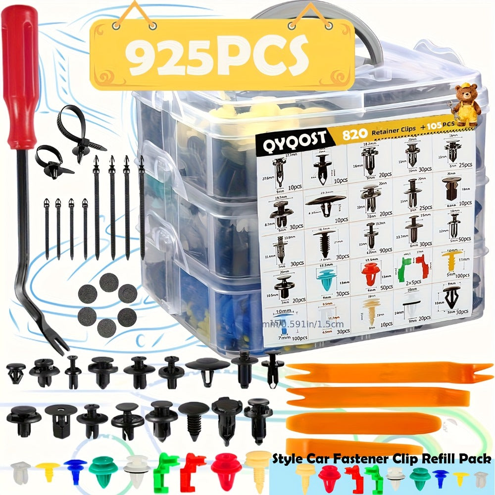 Car Body Fasteners Kit – Snap Rivets, Wing Expansion Screws & Willow Nails, Universal Automotive Retainer Clips for Car Body Panels